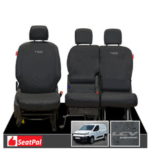 Citroen Berlingo MK3 MY18 Onwards Front Set Black Tailored Waterproof Seat Covers With LCV Professional Logos