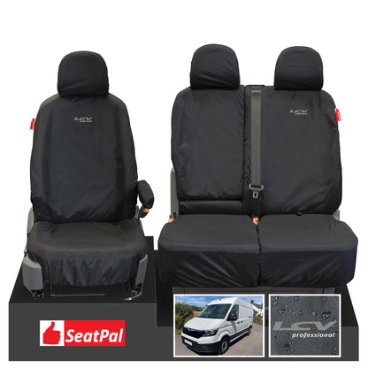 MAN TGE MY17 Onwards Front Set Black Tailored Waterproof Seat Covers LCV Professional