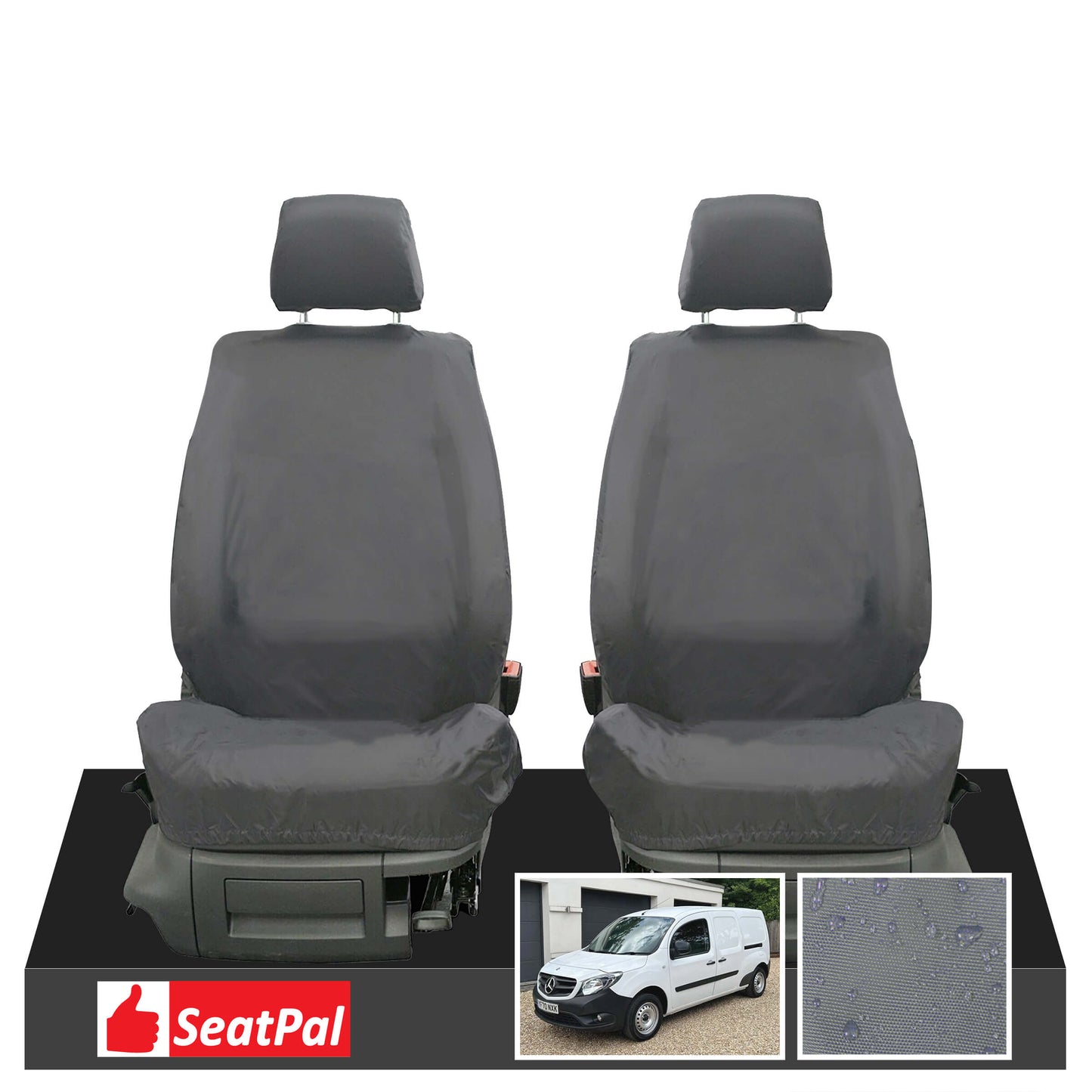 Mercedes Benz Citan Panel Van or Traveliner MY13-21 Front Set Grey Tailored Waterproof Seat Covers