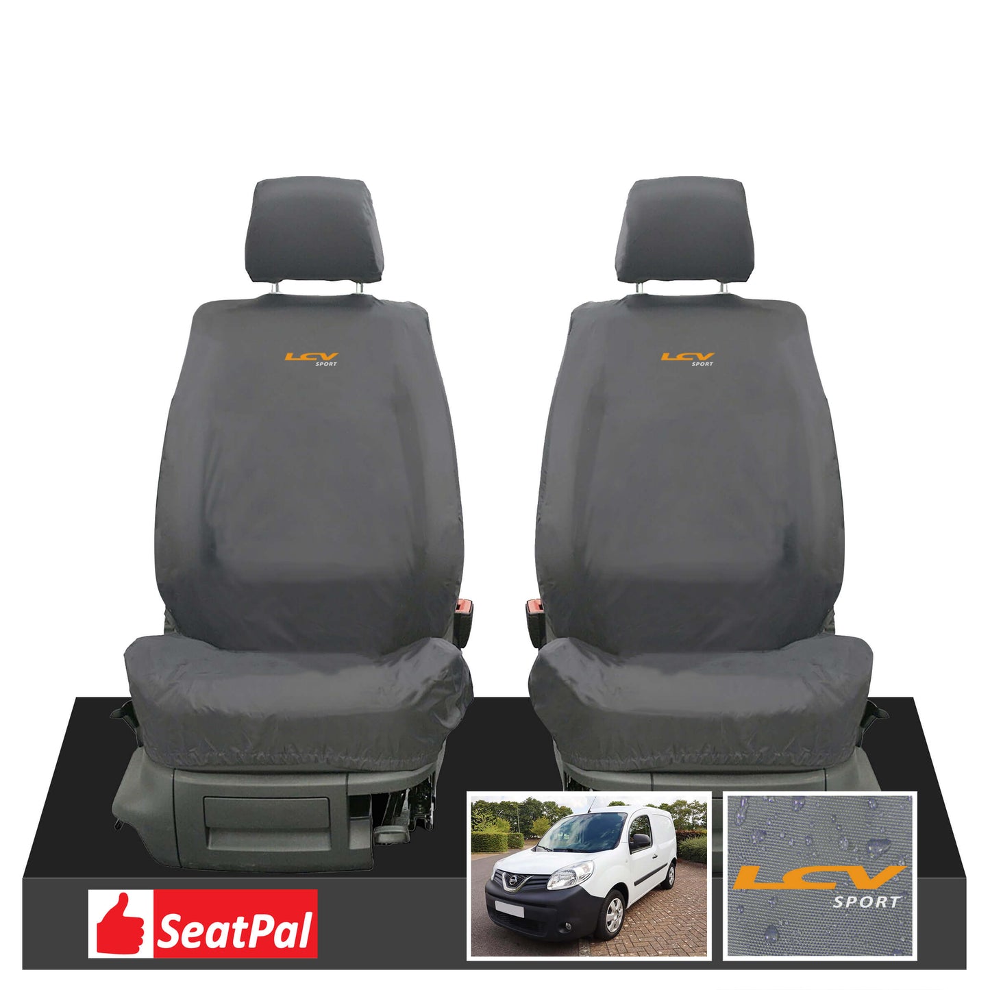 Nissan NV250 Panel Van MY19 Onwards Front Set Grey Tailored Waterproof Seat Covers LCV Sport