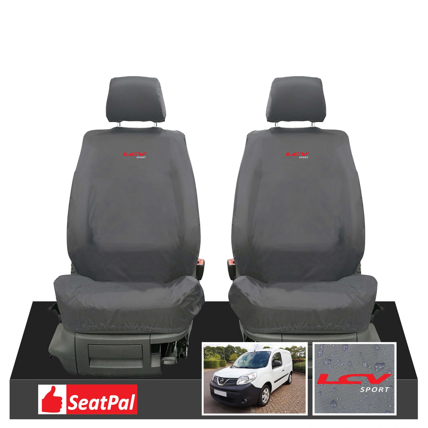 Nissan NV250 Panel Van MY19 Onwards Front Set Grey Tailored Waterproof Seat Covers LCV Sport