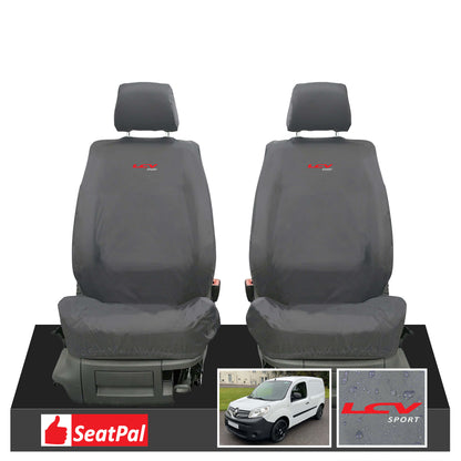 Renault Kangoo Panel Van MY08-22 Front Set Grey Tailored Waterproof Seat Covers LCV Sport